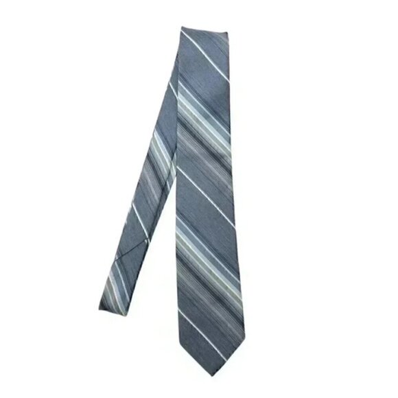 Pierre Cardin Paris Tie Light Blue Striped Slim Tie - Picture 5 of 7